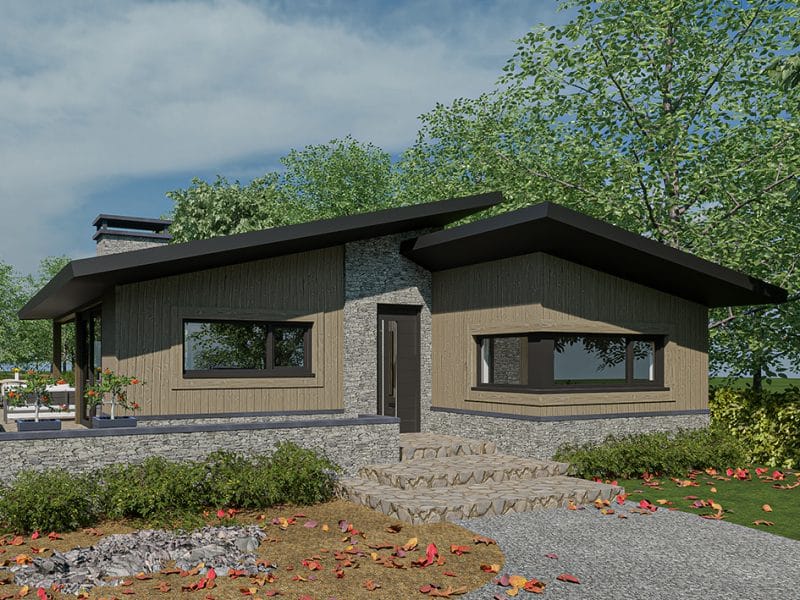 Tuinpaviljoen groen en pv-paneel dak 2108