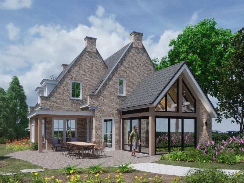 klassiek landelijke villa tuinkamer houten constructie 2316