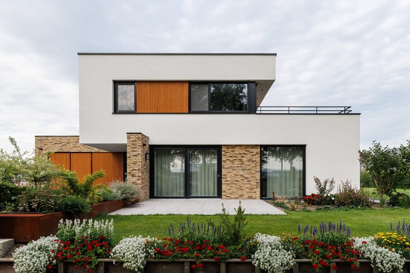 villa modern stucwerk metselwerk