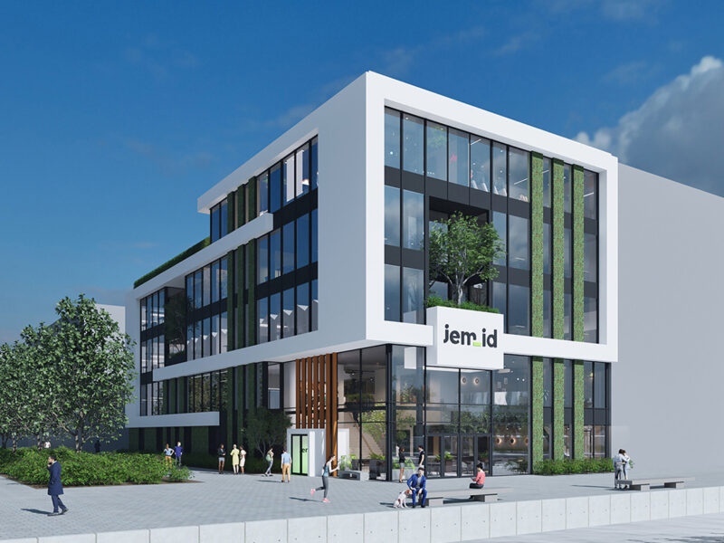 kantoor gevelgroen modern