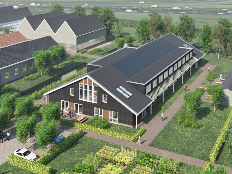 vogelvlucht woongebouw schuurmodel